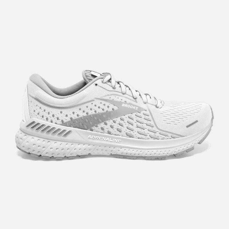 Brooks Adrenaline Gts 21 Womens Walking Shoes Ireland White/Grey/Silver (UCYS-38420)